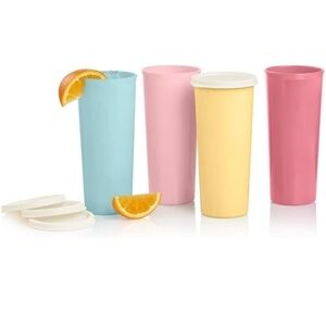 Tupperware Vibrant Tumbler Set - Aqua, Blush, Lemon